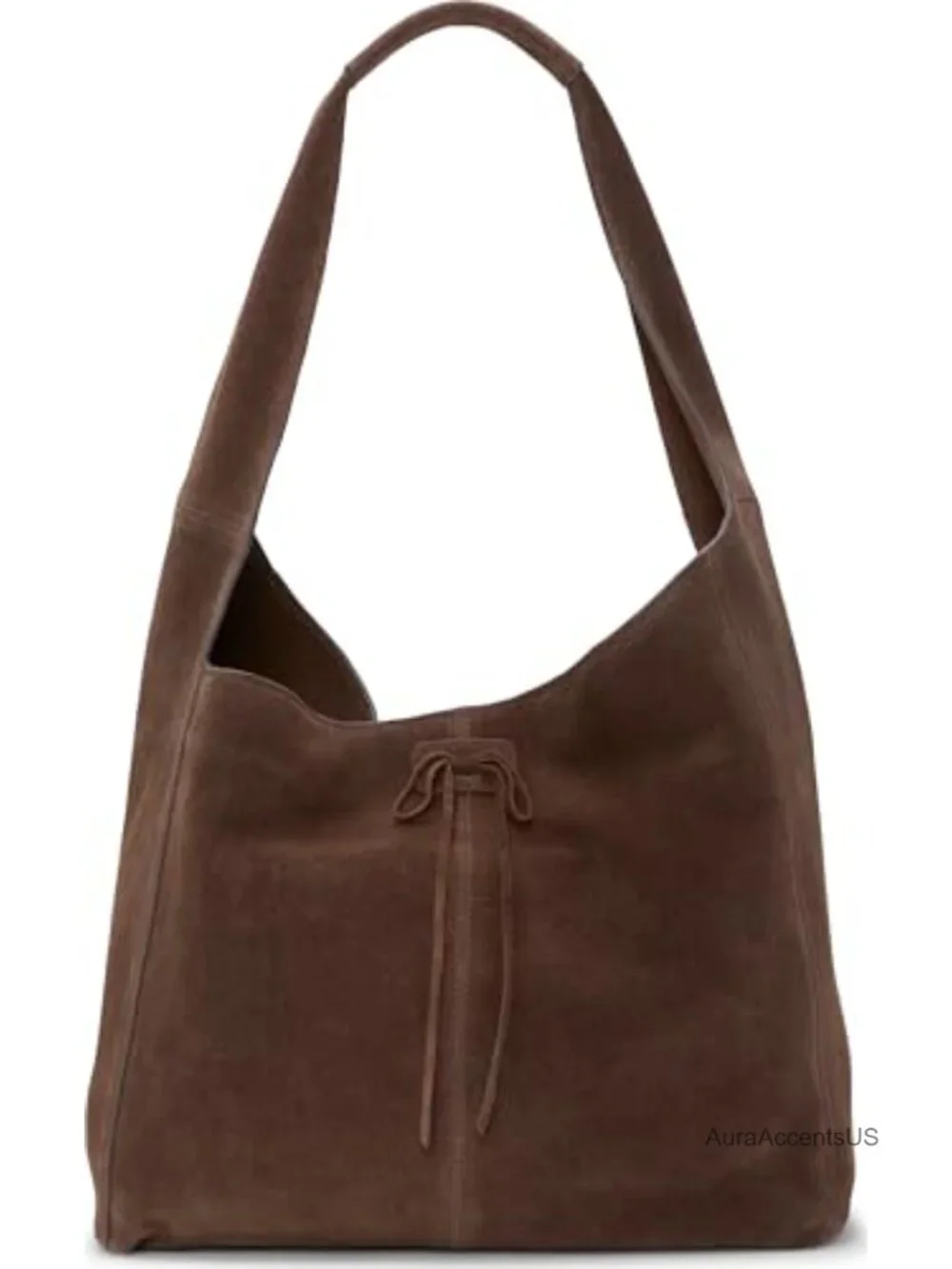 Suede Hobo Handbag with Magnetic Closure and Shoulder Strap